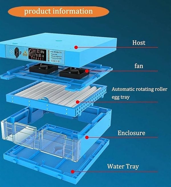 320 Egg Incubator Automatic Turner Big Chicken Incubator Digital Incubators Poultry Hatcher for Hatching Chicken Duck Goose Quail Birds Temperature Control